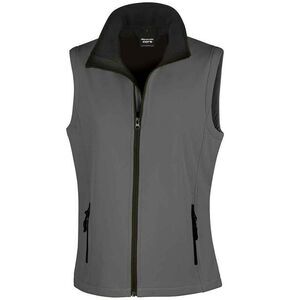 Result Womens/Ladies Core Printable Soft Shell Bodywarmer / Charcoal/Black